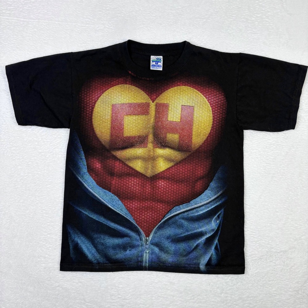 El Chapulin Colorado T Shirt Junior Black Graphic Cartoon Tee Kids Large AOP